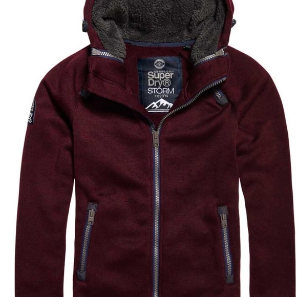 superdry mountain storm double zip hood